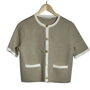 Abercrombie & Fitch Knit Cropped Cardigan Size XS Button Up Luxe Preppy Office